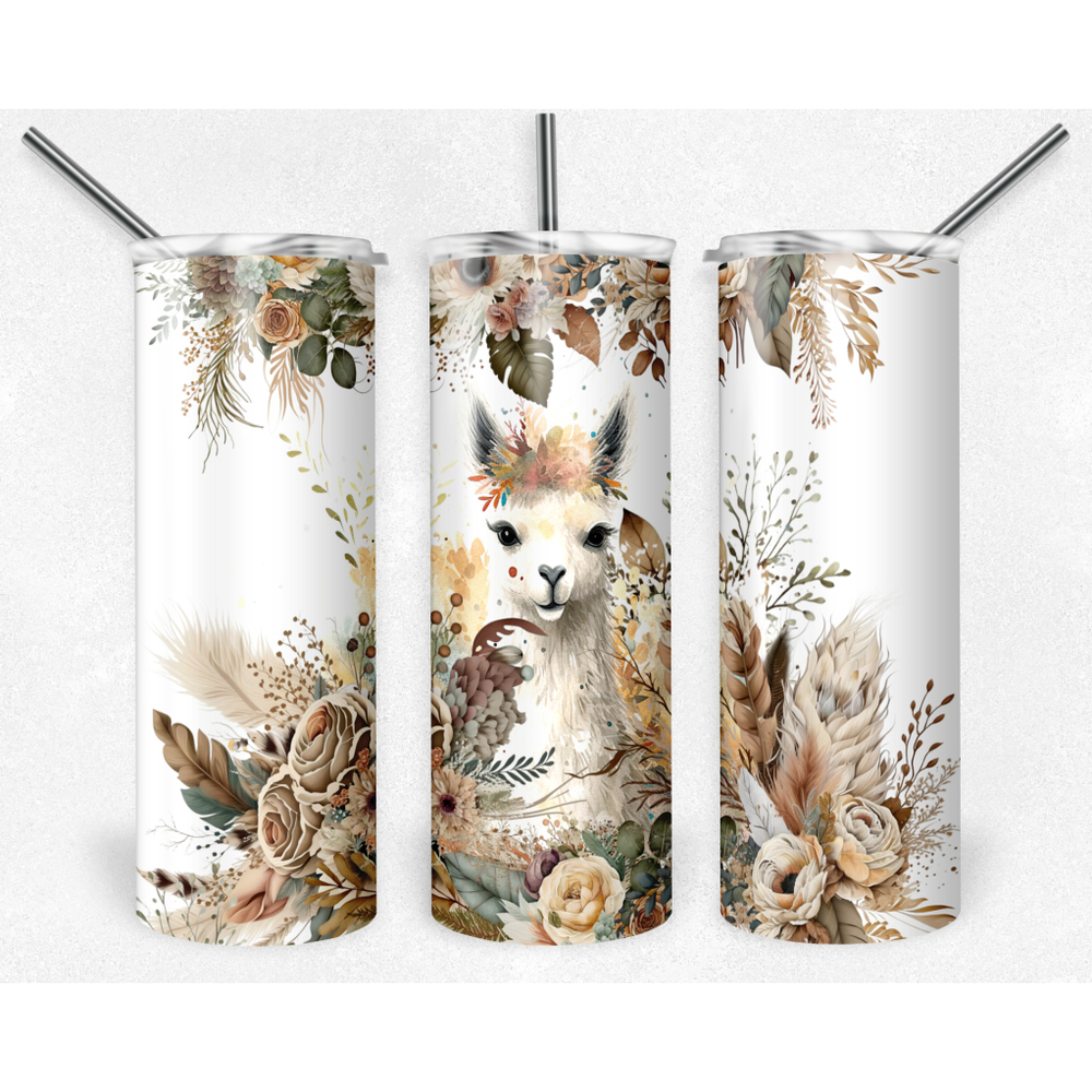 boho llama 20 fl oz metal insulated tumbler, metal tumbler, stainless st…